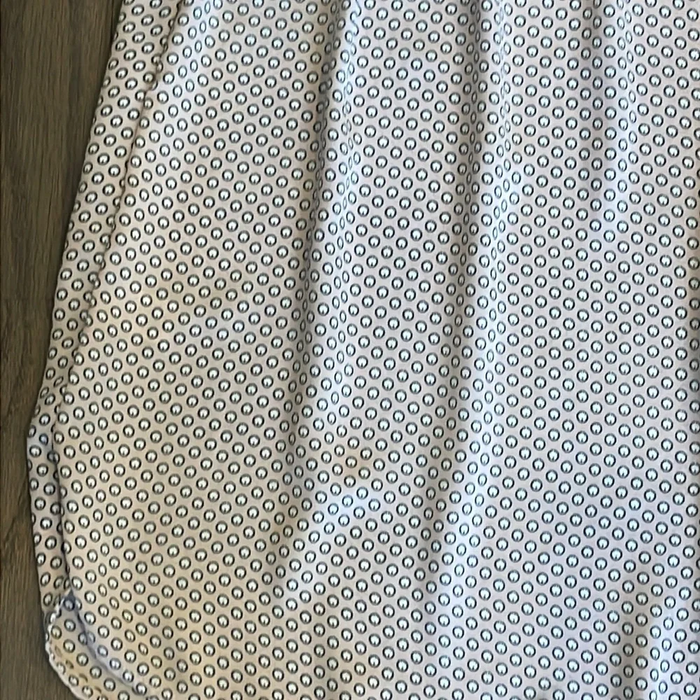 LOFT Pink Patterned Ruffle Shell - Size XS - Picture 3 of 8